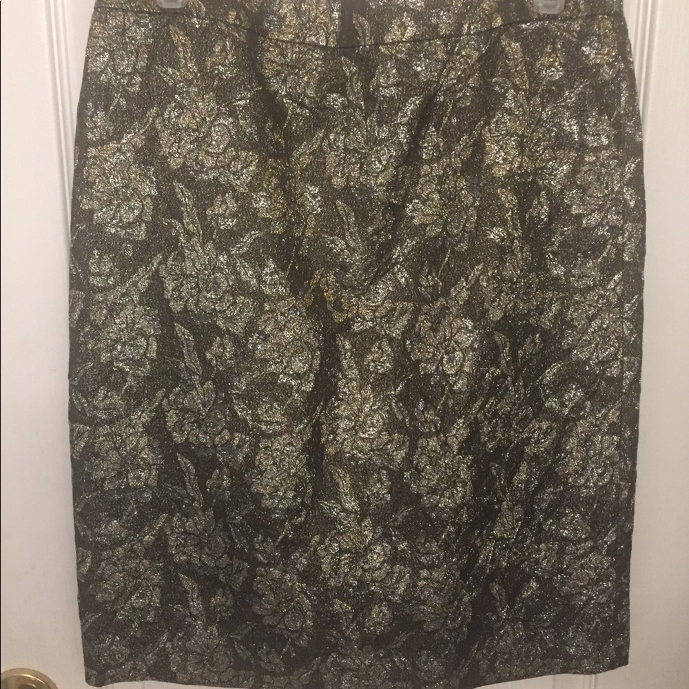 J. Crew metallic gold skirt, Size 6